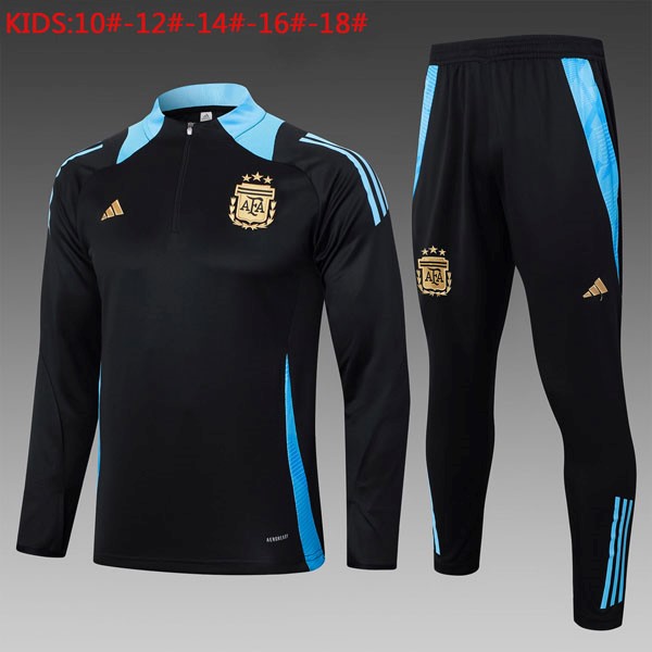 Niños Sudadera De Training Argentina 2024/25 Negro Azul 3